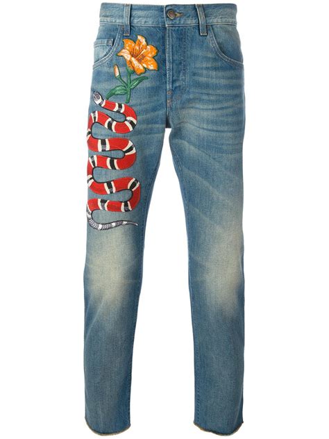 gucci snake jeans men.